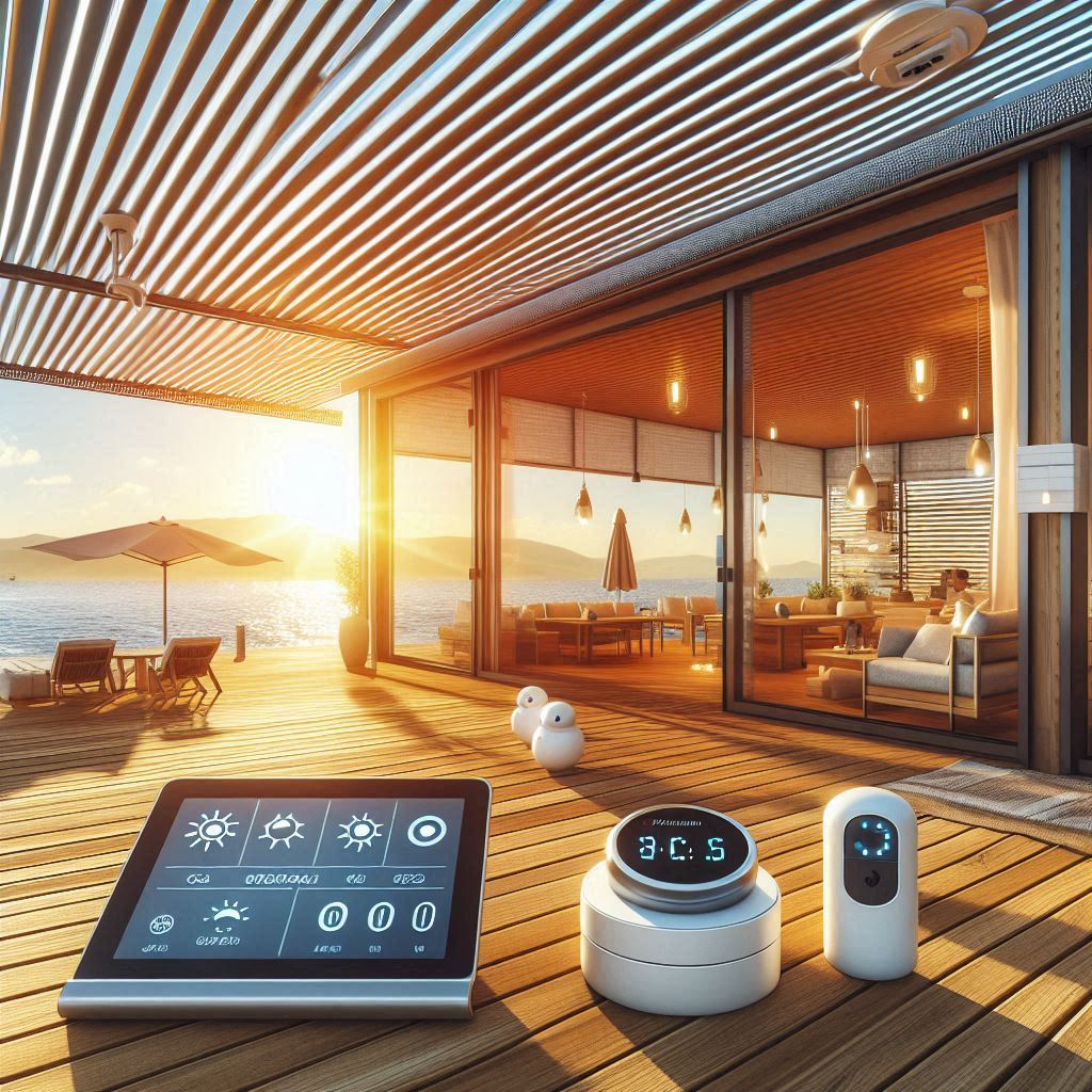 Sombrillas y Toldos Automatizados con sensores de intensidad del sol y viento